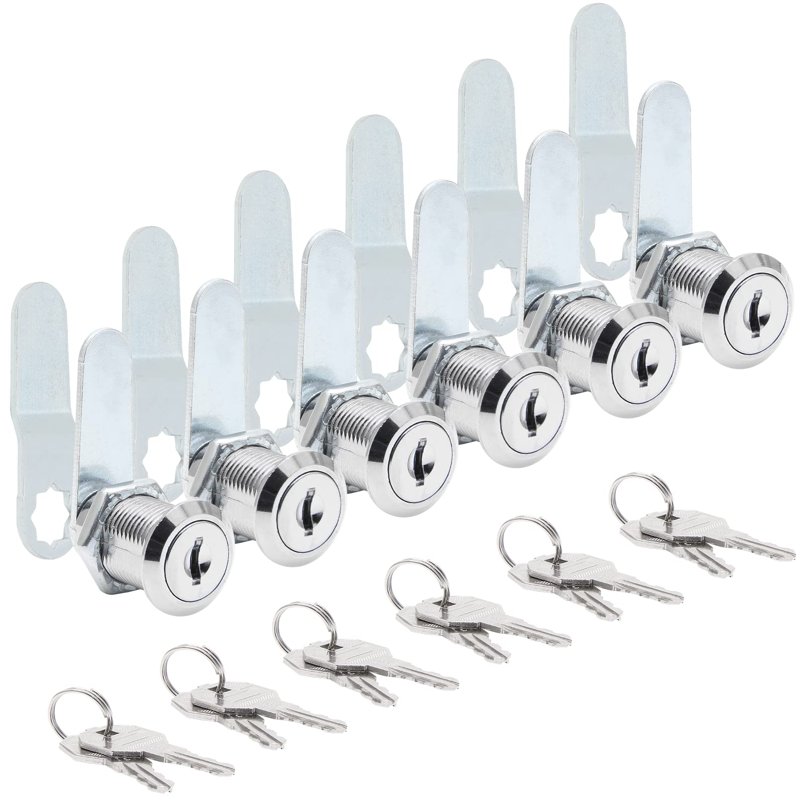 Uenhoy 6 Pack Cam Locks Keyed Alike, 1" (25mm) Cam Lock Set for Drawers Mailbox Tool Box RV, File Cabinet Locks with Keys