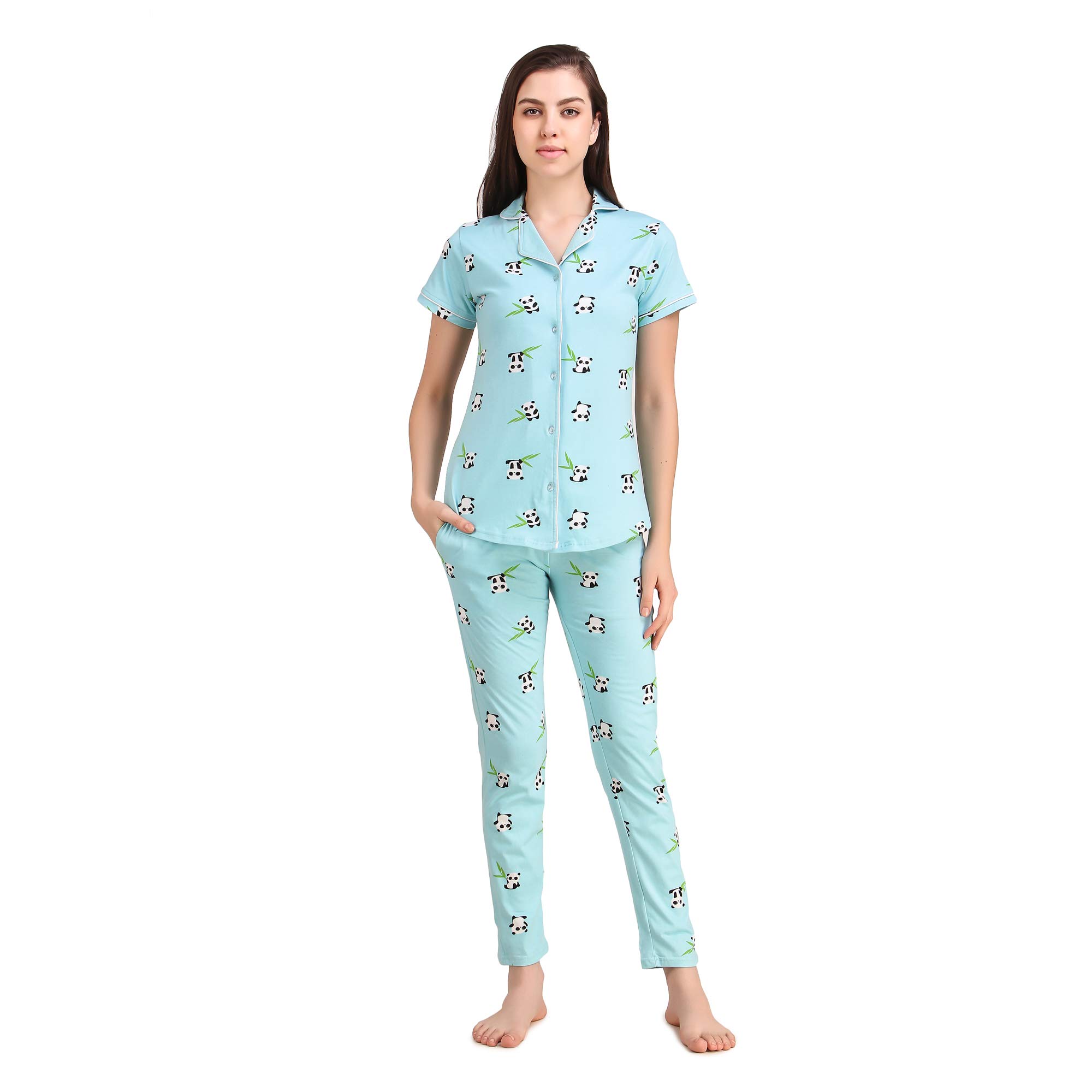 Masha Women's Cotton Printed Night Suit Pack of 1