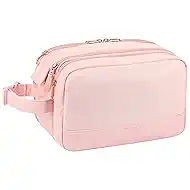 Voova Travel Toiletry Bag for Women, Hanging Dopp Kit Water Resistant Shaving Bag for Toiletries Accessories, Small Makeup Organizer Case for Traveling Essentials, Bathroom, Cosmetics, Pink