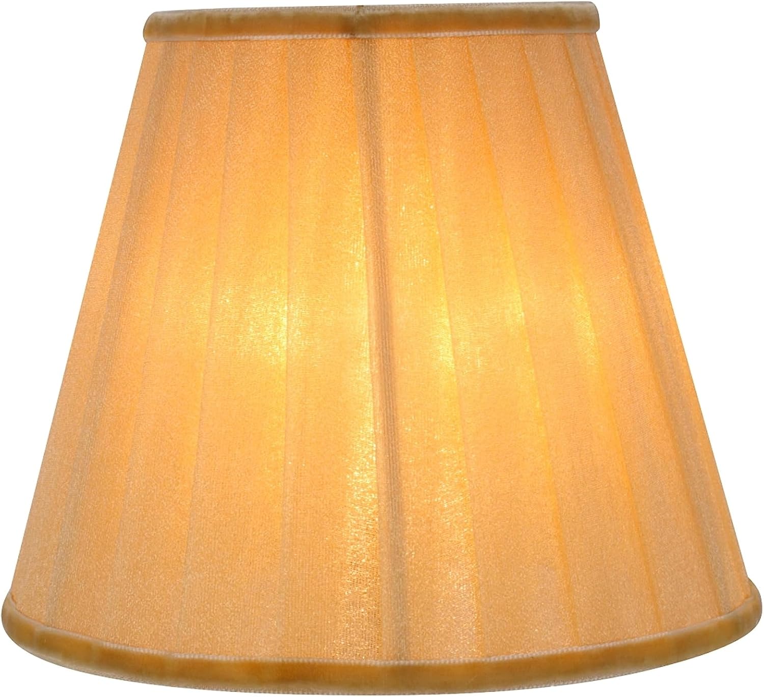 Aspen Creative 33113-5B Small Pleated Empire Shape Chandelier Clip-On Lamp Shade, Gold, 3" Top x 5" Bottom x 4-1/4" Slant, 5 Pack 5 Gold 3" Top x 5" Bottom x 4 1/4" Slant Height