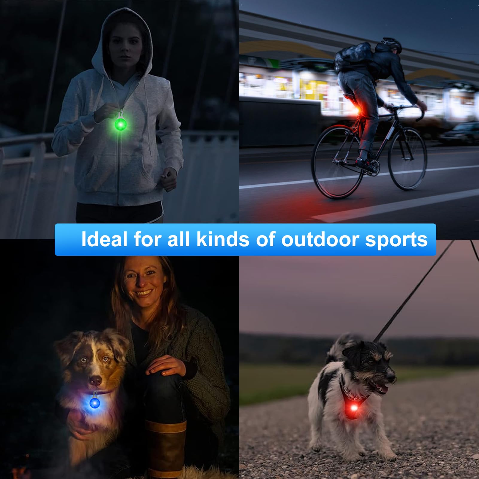 6 PCS Colgante Intermitente LED,LED de Seguridad para Perros,3 Modos de Iluminación,Luz de Seguridad Luminoso de Noche Impermeable LED,para Deportes al Aire Libre,Pasear Perro Gato,Acampar