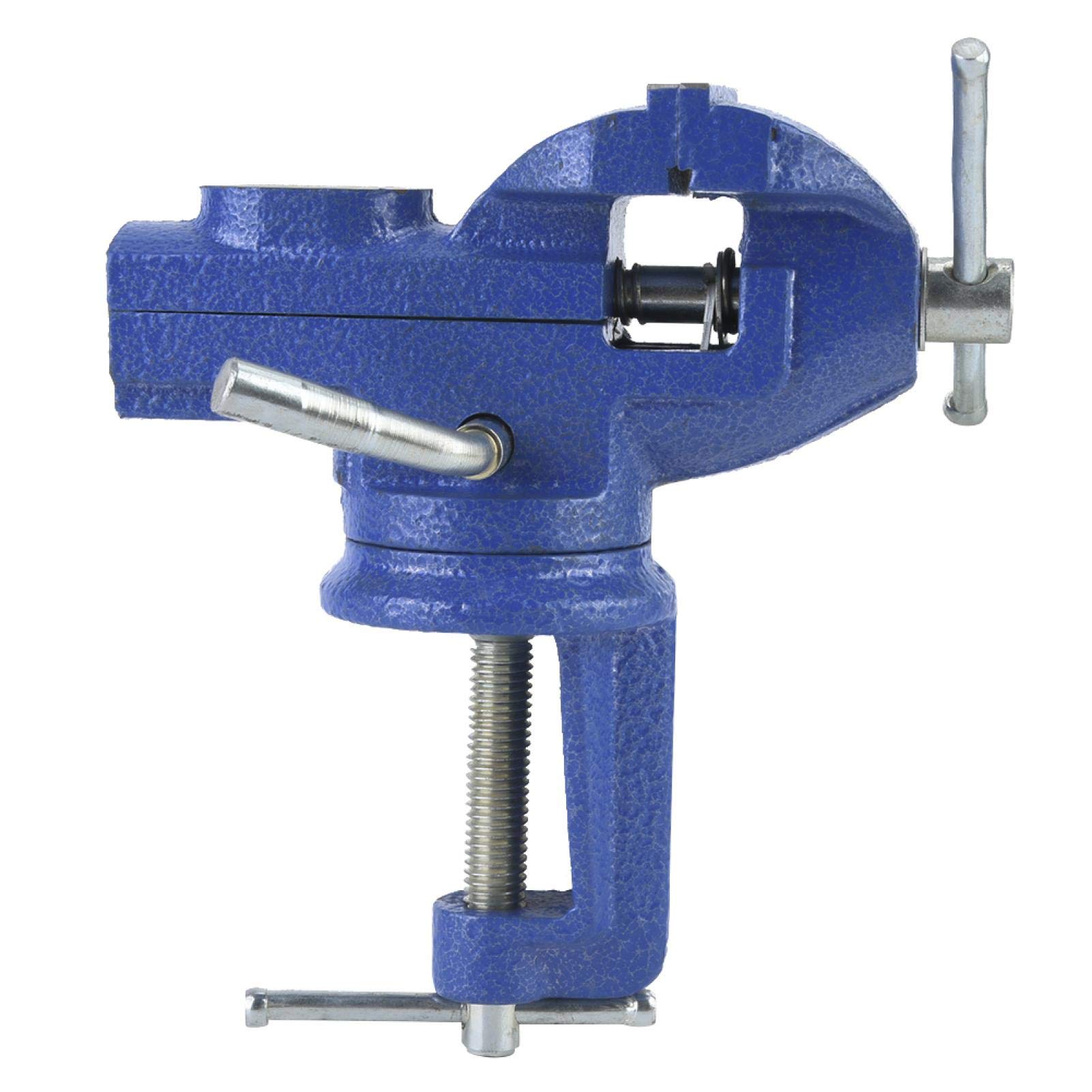 Mini morsetto da tavolo, mini morsetto blu con incudine, morsa da tavolo per la lavorazione del legno di gioielli 50/60 mm(50mm)