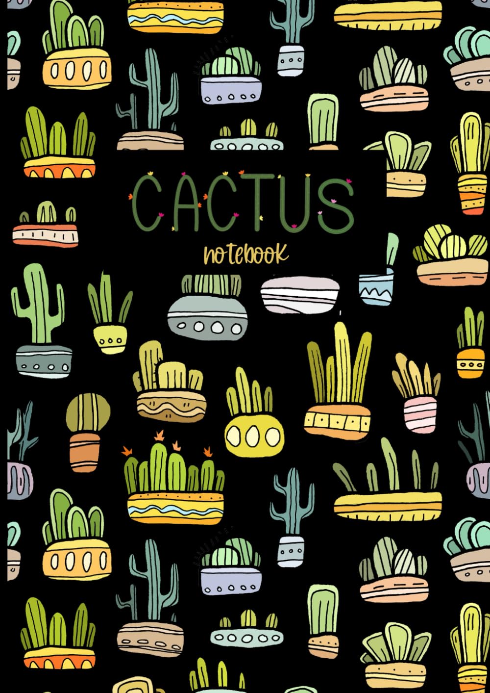 Cactus Notebook. Quaderno Puntinato A4: Quadernone per appunti grande | Taccuino a puntini | Dot Grid Journal (Copertina morbida Nero & Piantine Cactus)