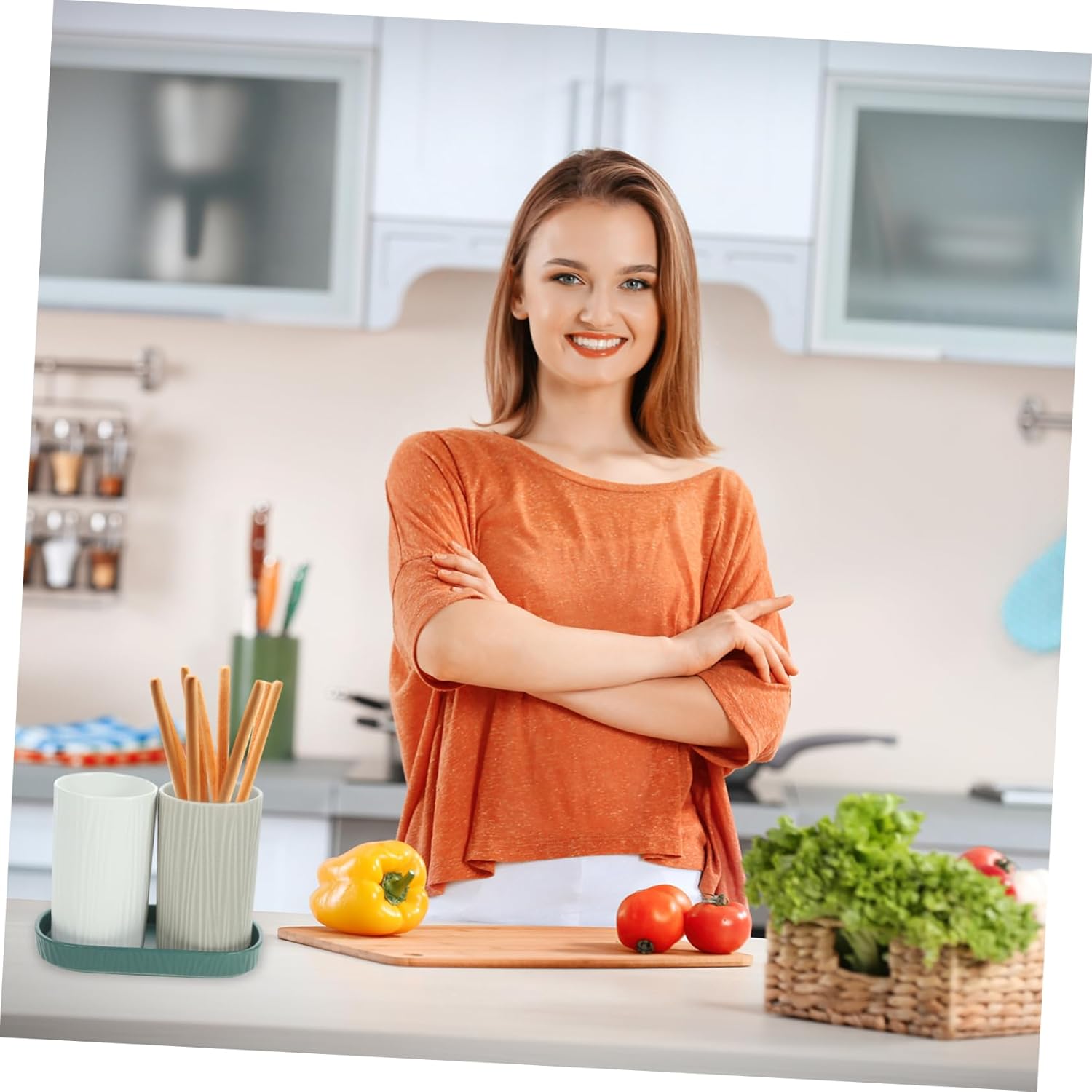 Alipis Ceramic Cutlery Storage Box Utensil Holder for Kitchen Silverware Drying Rack