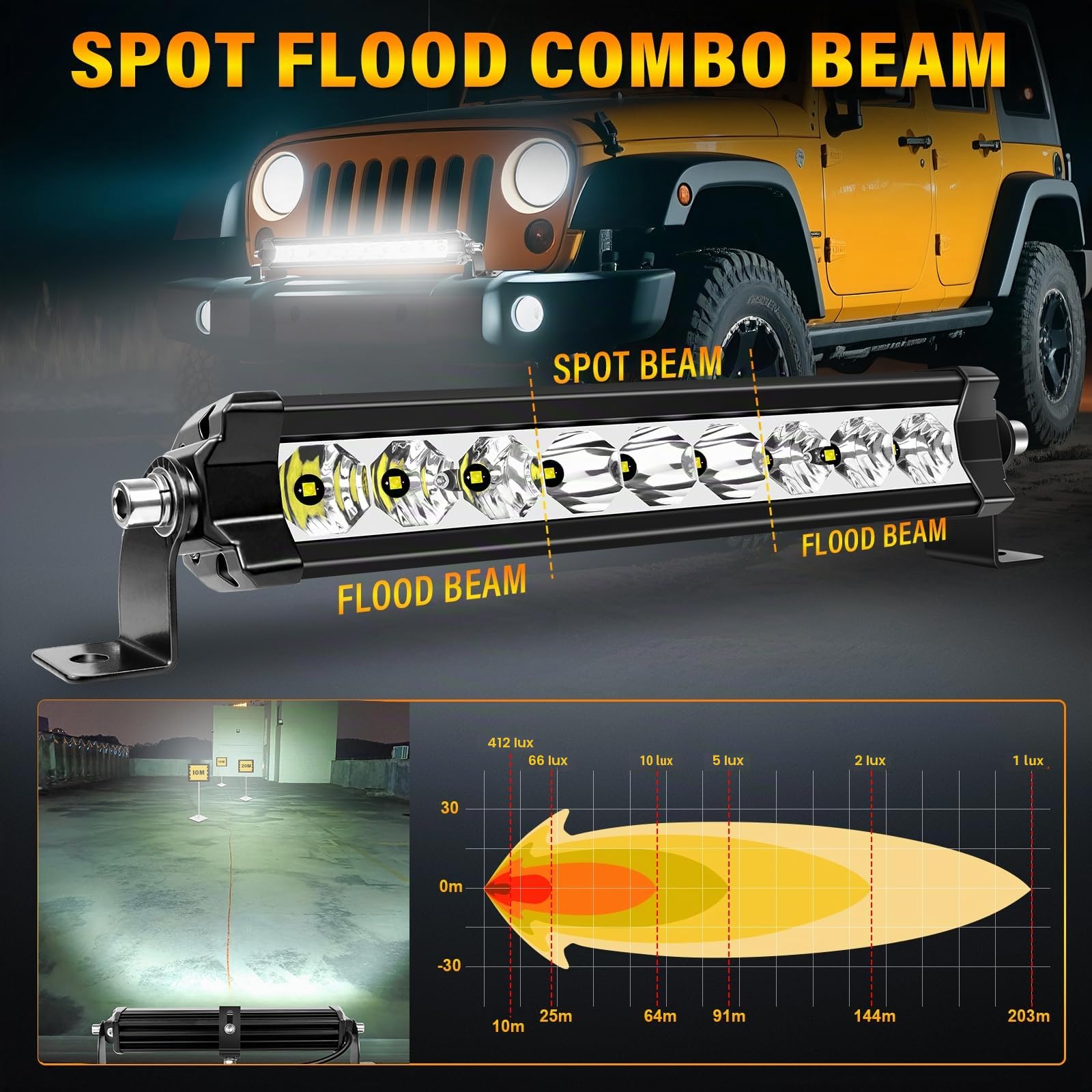 RIGIDON 11 pollici 27cm 30W 3000lm barra led fuoristrada 12V cablaggio kit | 18AWG, singola fila, luce Led, luci di Lavoro, per auto camion SUV UTE ATV barca 4x4 veicoli offroad, impermeabile, 6000K