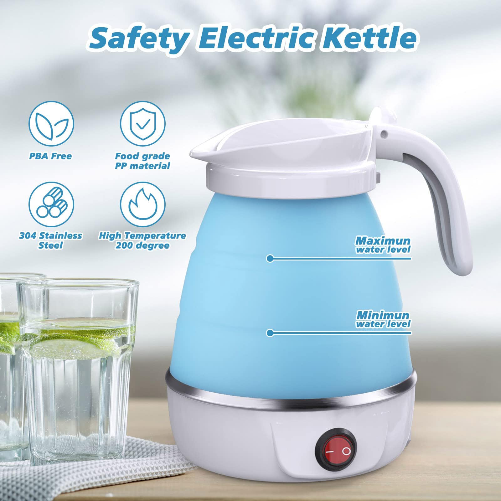 Bollitore Pieghevole Da Viaggio 600ml - Con 2 Bicchieri Per Campeggio E Escursioni - Foto 9