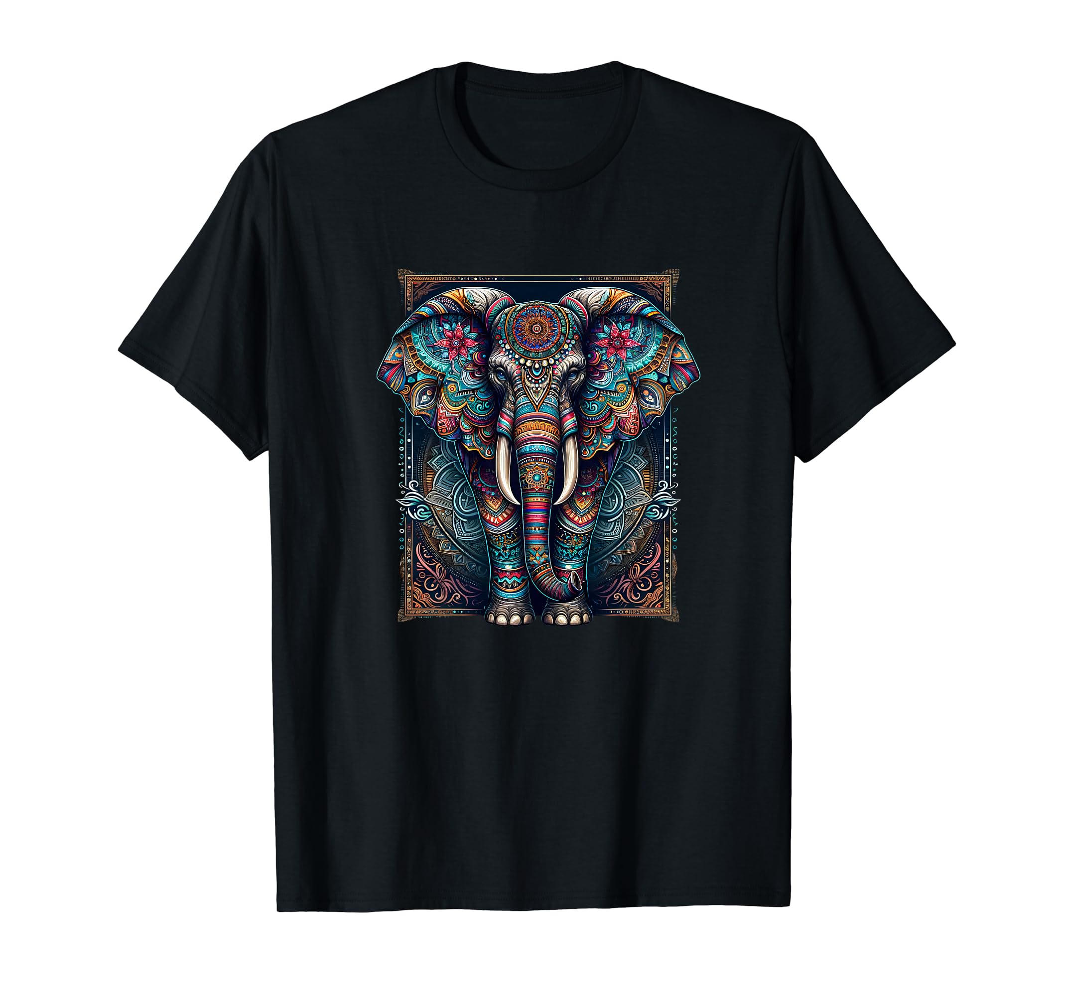 Mandala Tribal Pattern Elephant ApparelMandala Elephant Wisdom Indian Elephant Zen Yoga Mindfulness T-ShirtOEKO-TEX STANDARD 100