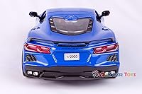 Vista 5 de Motormax 2020 Chevrolet Corvette C8 Stingray Blue Metallic Timeless Legends 1/24 Diecast Model Car 79360, unisex