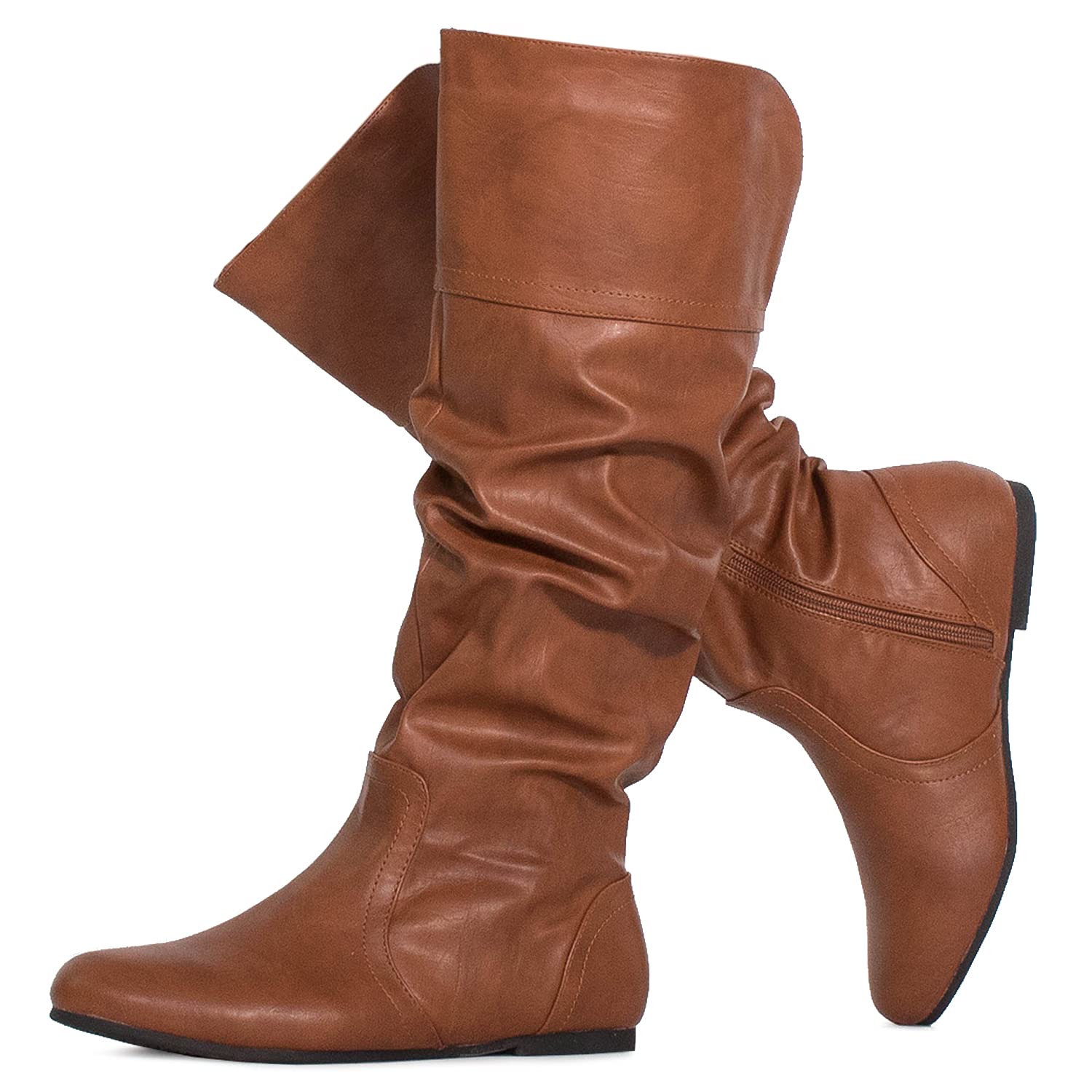 RF ROOM OF FASHION Women's Slouchy Knee High Hidden Pocket Boots (REGULAR CALF)