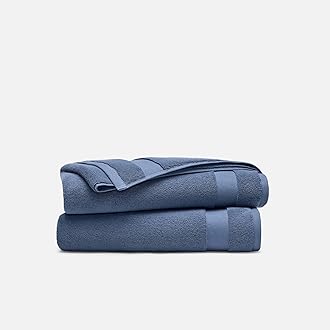Brooklinen Super-Plush 100% Turkish Cotton Bath Towels - Set of 2-770 GSM, Highly Absorbent, Machine Washable, Perfect Bath Towel Set for Home & Bathroom (30" x 58", Abyss Blue)