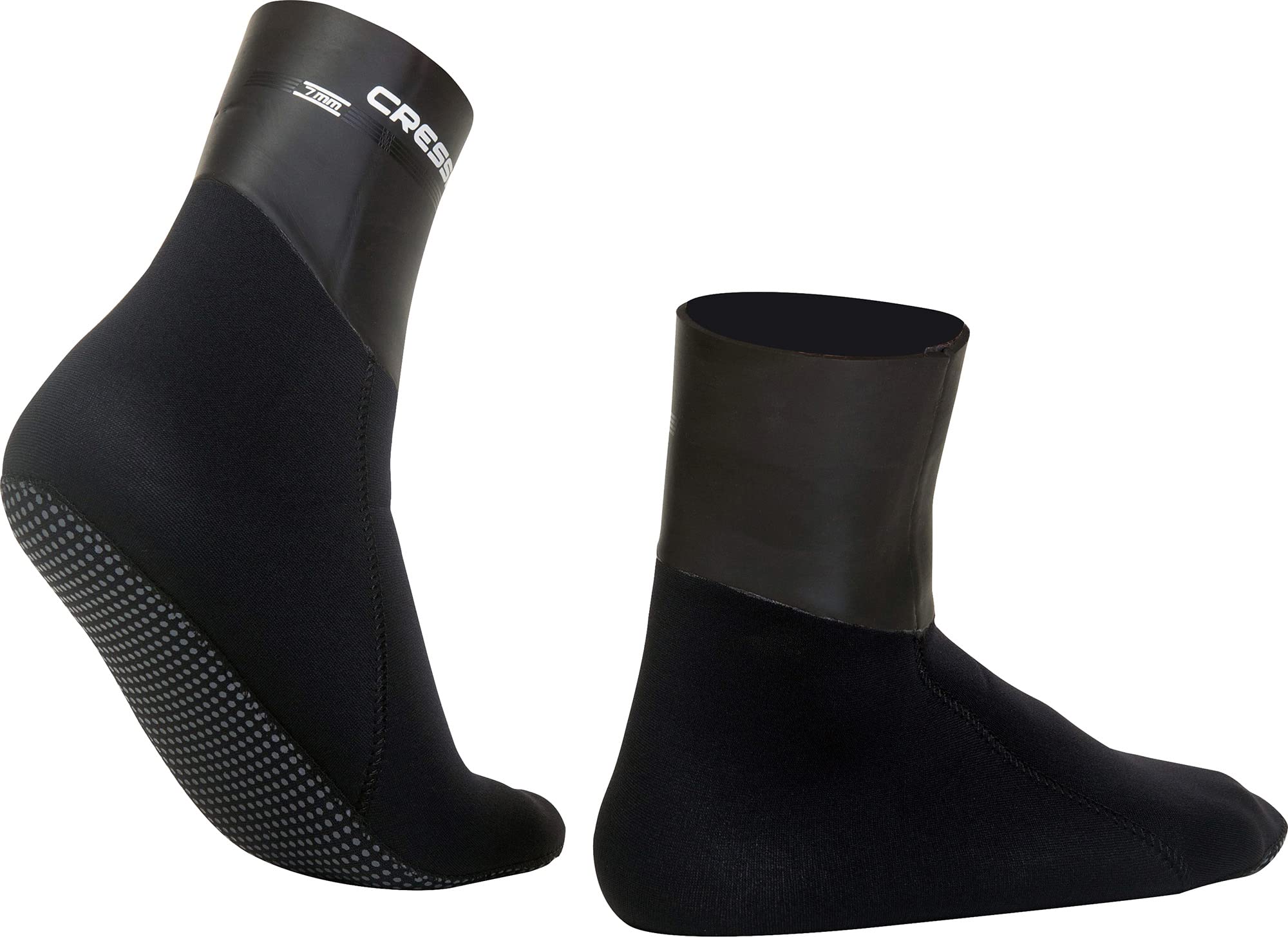 Cressi, calzini in neoprene per sport acquatici, per adulti, per snorkeling, immersioni subacquee e attività acquatiche, realizzati in neoprene ultra elasticizzato di qualità, 7 mm