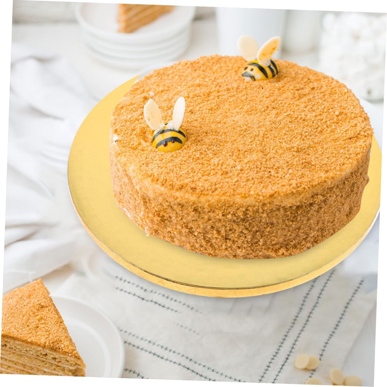 NUOBESTY 3pcs Cake Transfer Boards Set round Disposable Mousse Cake Base Boards 8"/10"/12" for Birthday Display and Serving Supplies