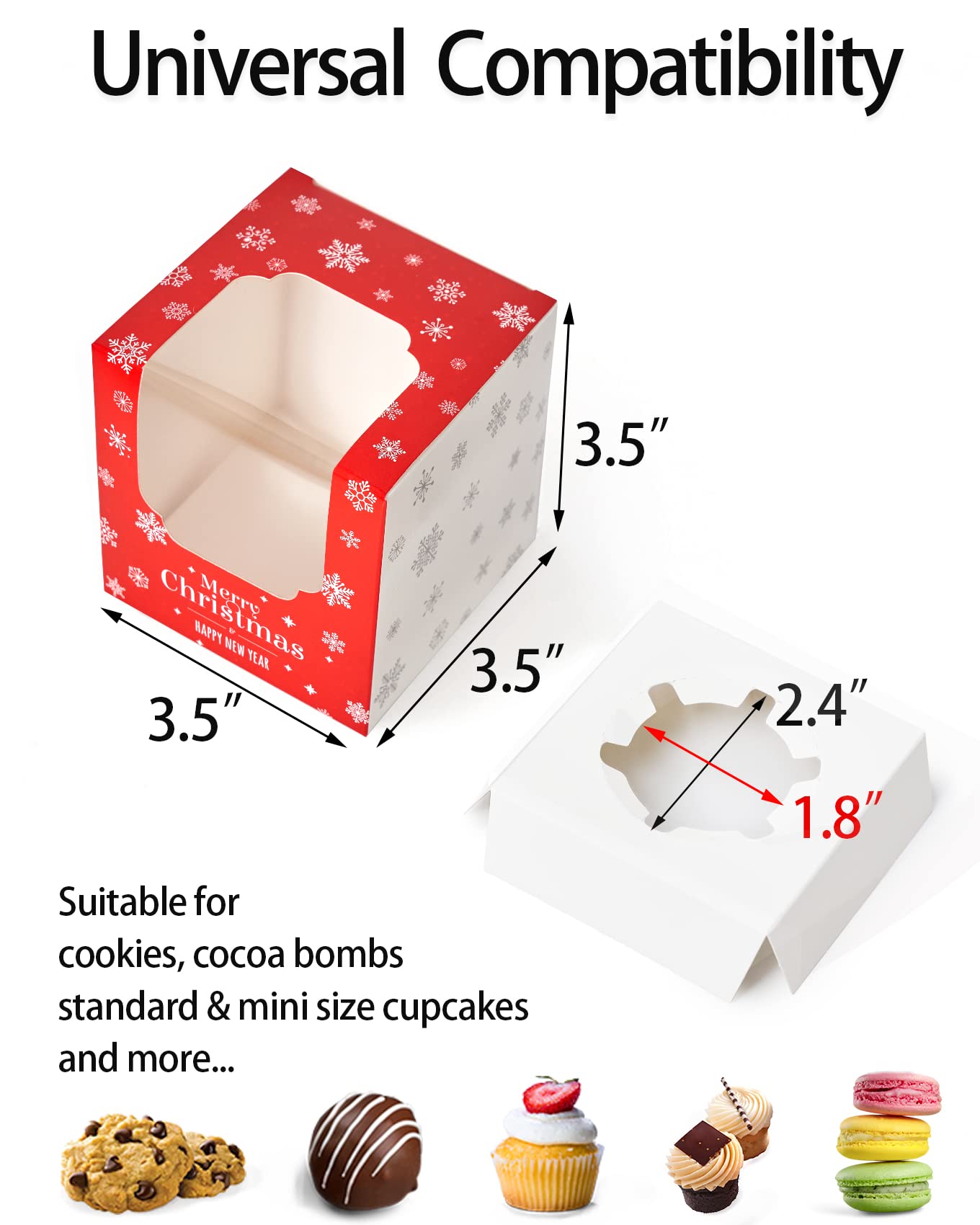 Amazon.co.jp: Happyhiram クリスマスカップケーキボックス 50個 個別