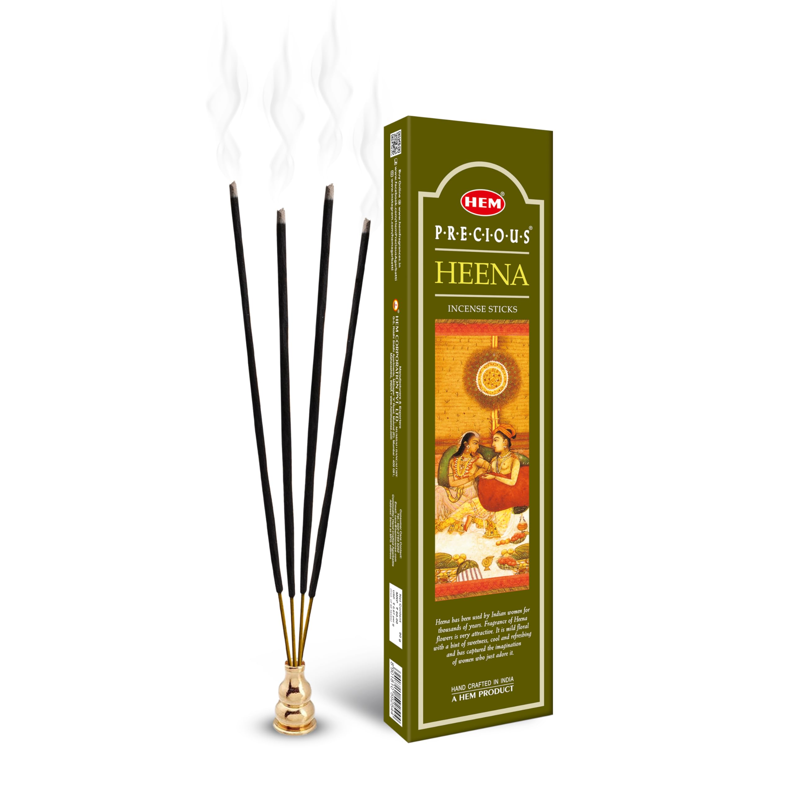 Precious Heena Incense Sticks | 100% Natural & Handcrafted Agarbatti for Meditation, Relaxation & Home Freshness | Long-Lasting Aroma | Eco-Friendly Packaging | Approx. 60 Sticks | 100g Pack