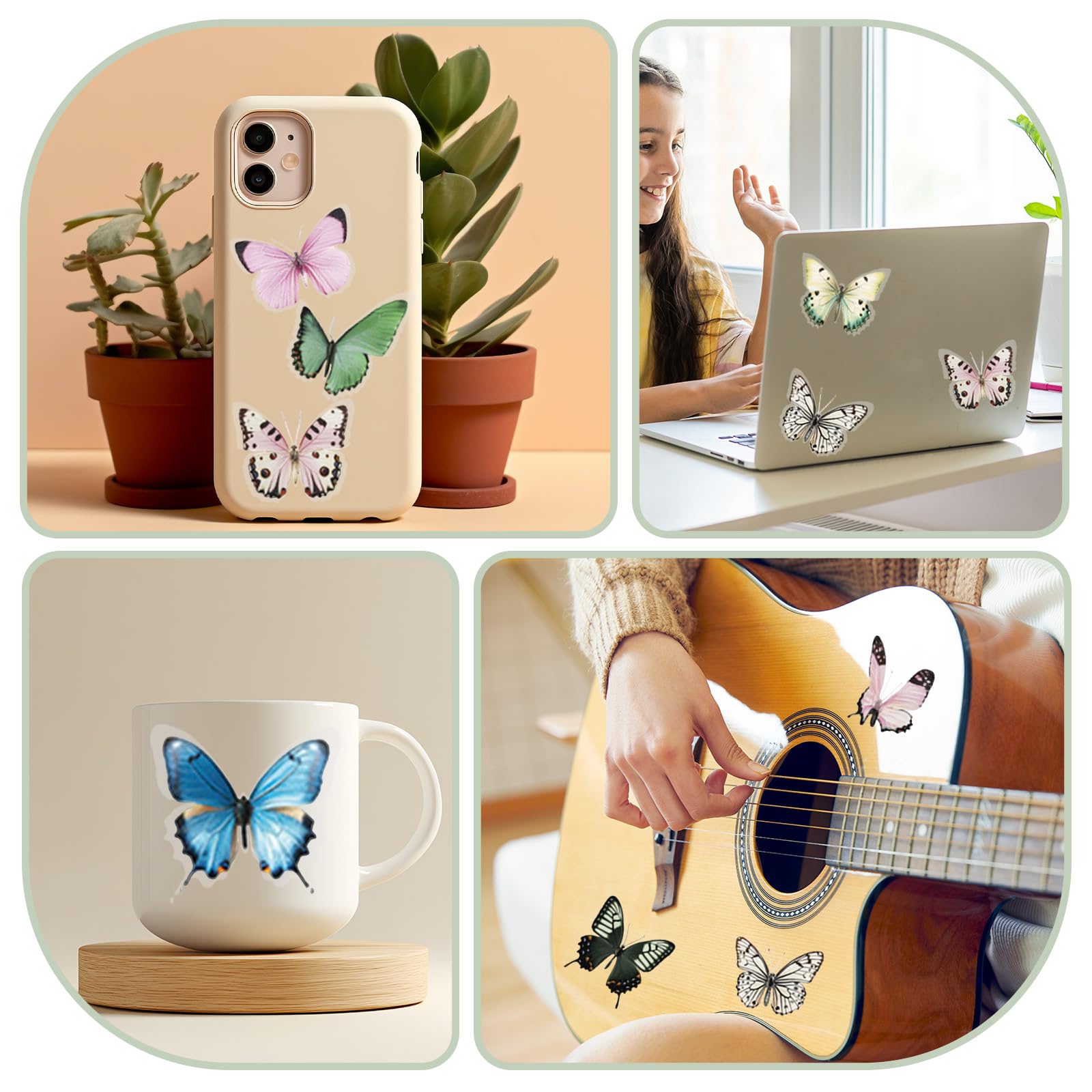 160 Stickers Farfalle Decorativi - 4 Temi, Impermeabili, Per Scrapbooking E DIY - Foto 2