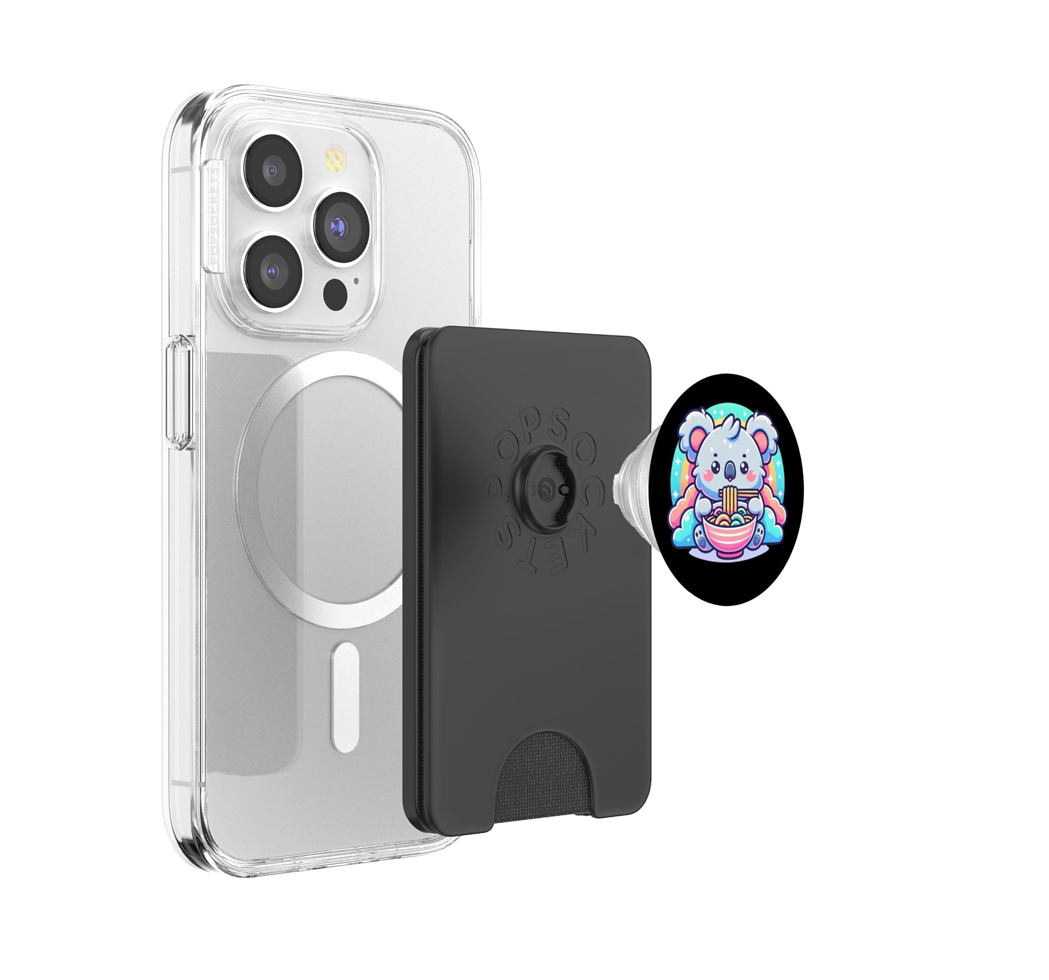 Illustration Arc-en-Ciel Mignon Koala Ramen Bol PopSockets PopWallet pour MagSafe
