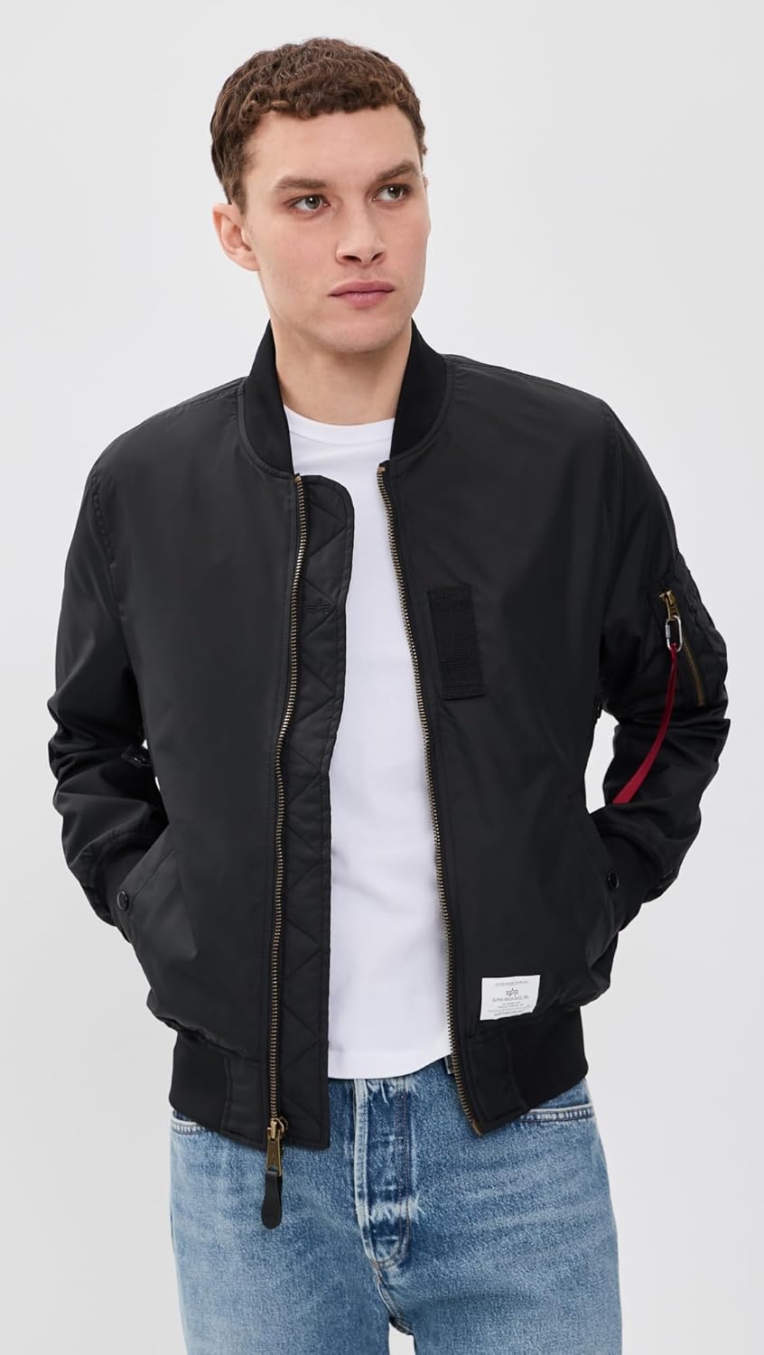 Alpha Industries Men's Ma-1 Skymaster Mid Length Zip Flight Jacket with Pockets