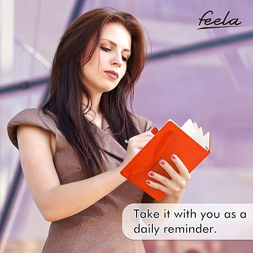 Miniatura 6 de feela Paquete de 3 cuadernos a granel con 3 bolígrafos negros, cuadernos de tapa dura A5, juego de diario clásico rayado con soporte para bolígrafo,