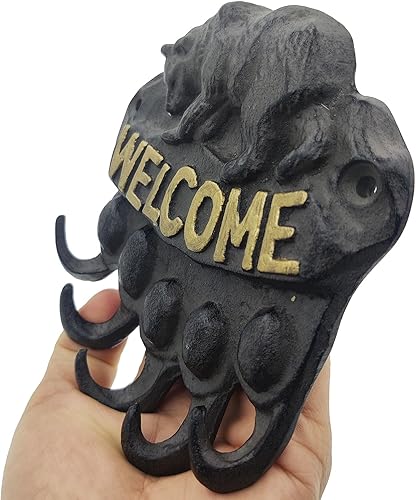 Miniatura 3 de Ganchos decorativos para montar en la pared, perchero de garra de oso para paredes, ganchos de toalla para jardín, gancho rústico de hierro fundido