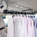 Car Clothes Hanger Bar, 30-63 Inches Expandable Heavy Duty Car Clothes Rack for Car Travel - Adjustable Clothes Storage Hanger Automotive Travel Hanging Rack for Most Cars,Trucks,SUVs,Road Travelers