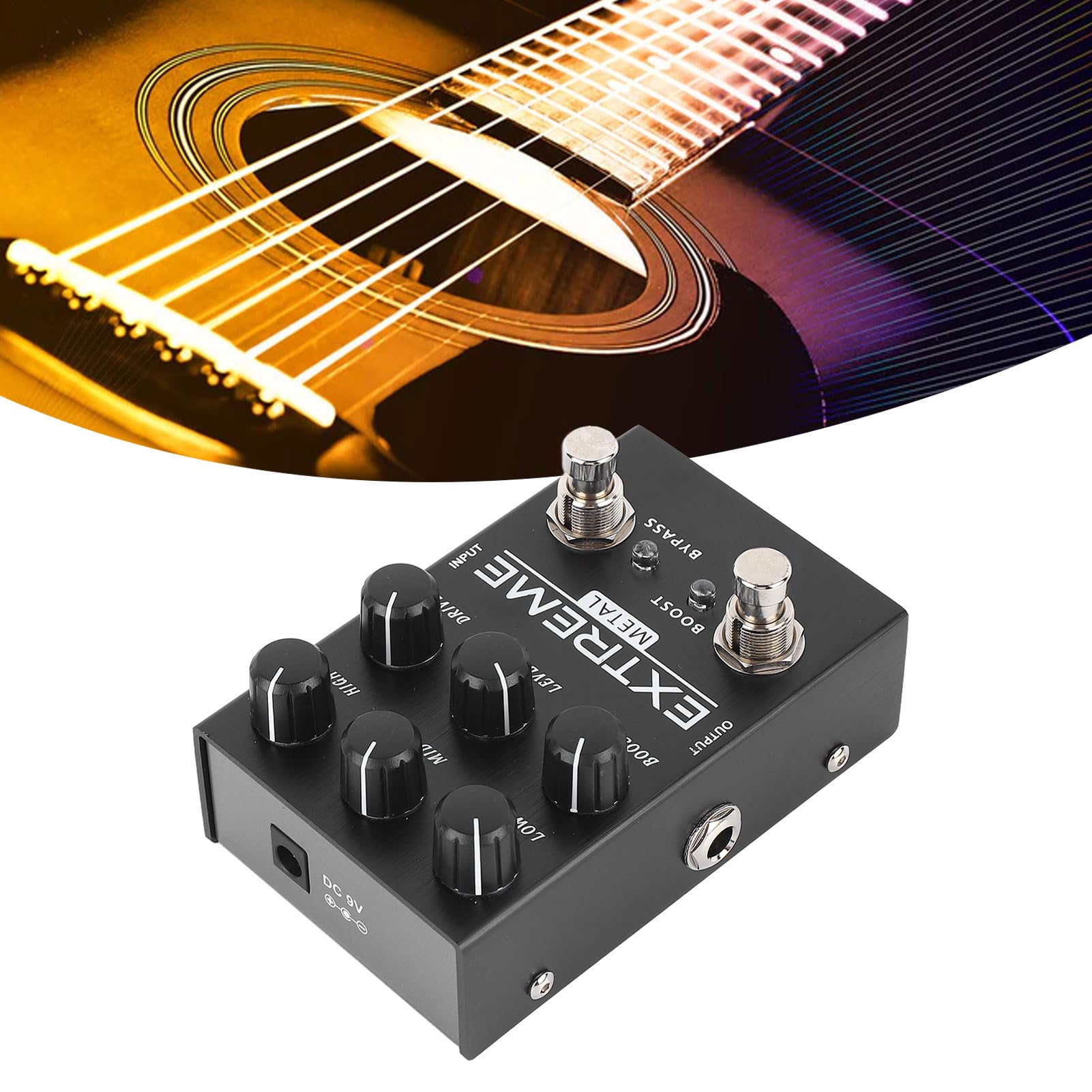 POENVFPO Chitarra elettrica Effetto distorsione del pedale Sintetizzatore Controllo realistico del tono per musicista metallo