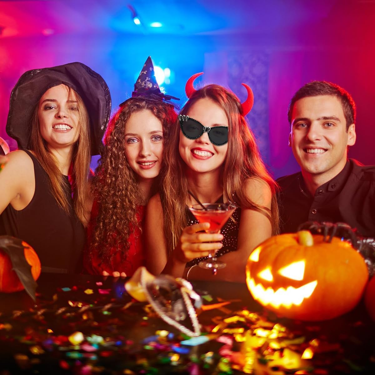 SOIMISS Halloween Vintage Gothic Skull Sunglasses - Eyewear Party Supplies (Silver) - Image 6