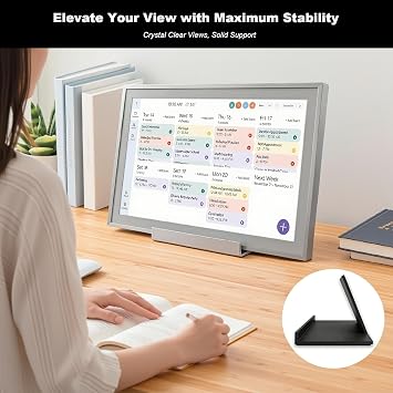 For Skylight Calendar Stand, Stable Desktop Mount Holder Compatible with Skylight Calendar Max 27 Inch, Sturdy Desktop Base for Digital Calendar, Tool-Free Wall Mount Alternative (White)
