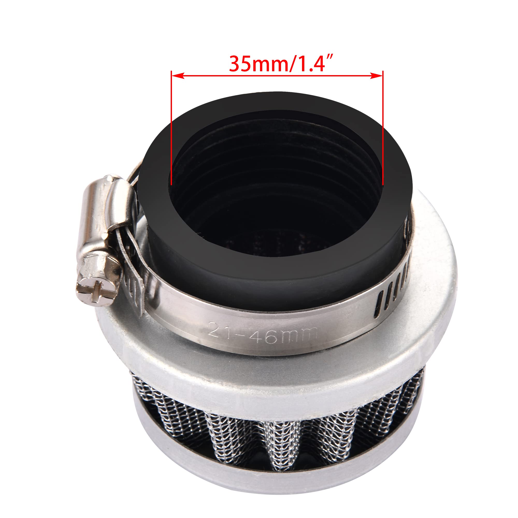 Filtro Aria In Alluminio Per Moto E Scooter 35mm - Adatto Per 50cc, 70cc, 90cc, 110cc, 125cc