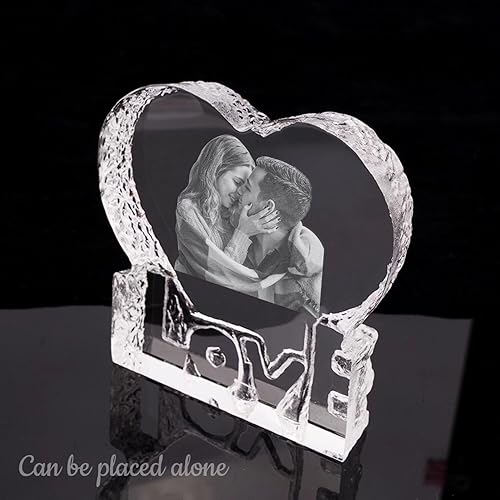 Miniatura 3 de Angry Egg Boy Foto de cristal 3D, en forma de corazón, luz nocturna personalizada, lámpara de cristal 3D, rotación Bluetooth, marco de fotos de