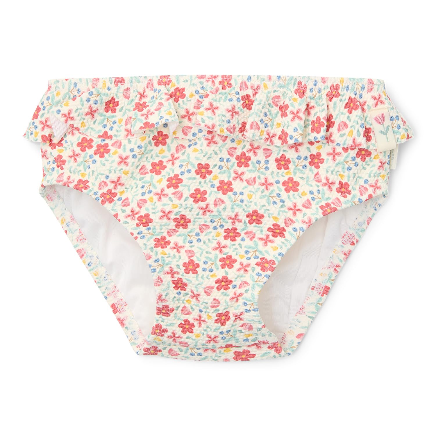 Little Dutch Bikinihose Badehose mit Rüschen für Baby Mädchen (Gr. 62/68) rosa - Sunny Flowers