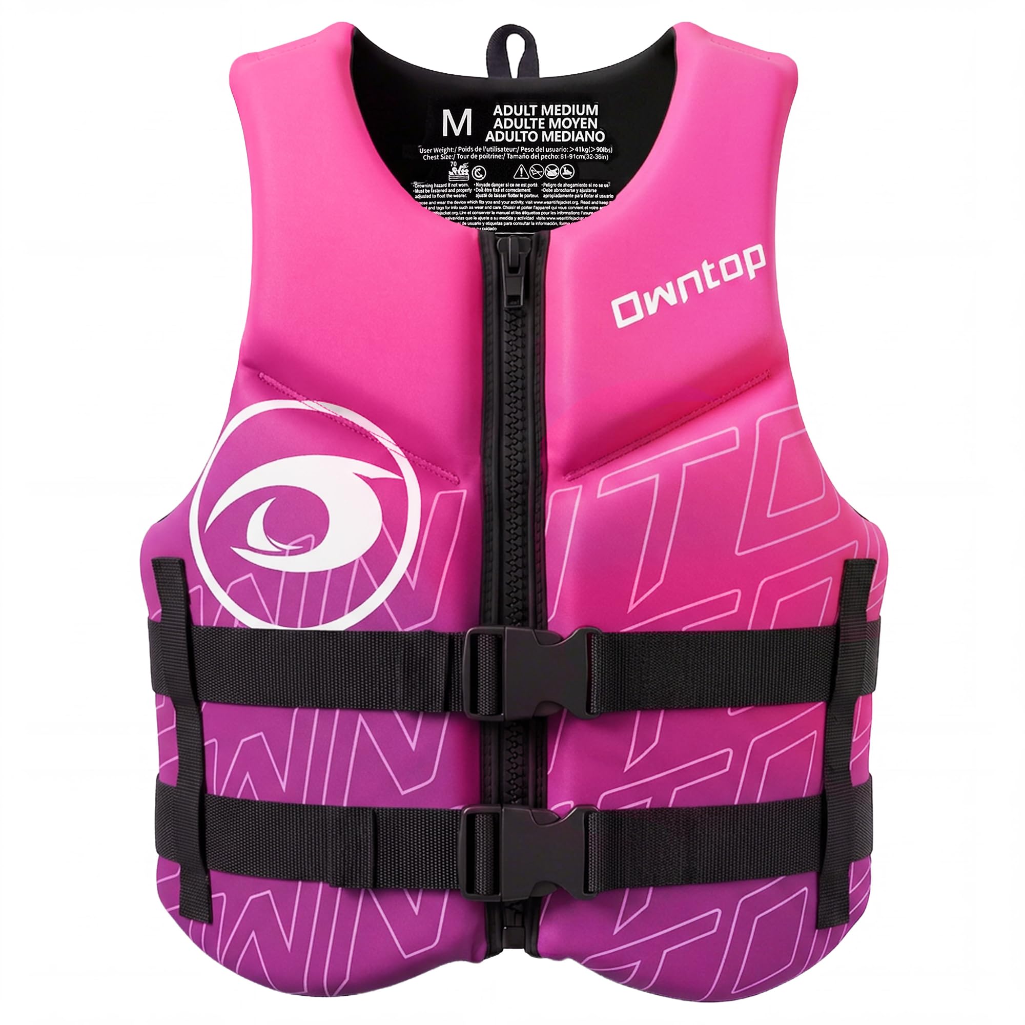 Owntop Giubbotto Galleggiante per Adulti | Aiuto al Galleggiamento in Neoprene Pieghevole con Doppie Cinghie in Vita | Gilet di Galleggiamento Leggero per Barca, Kayak, Paddle e Pesca