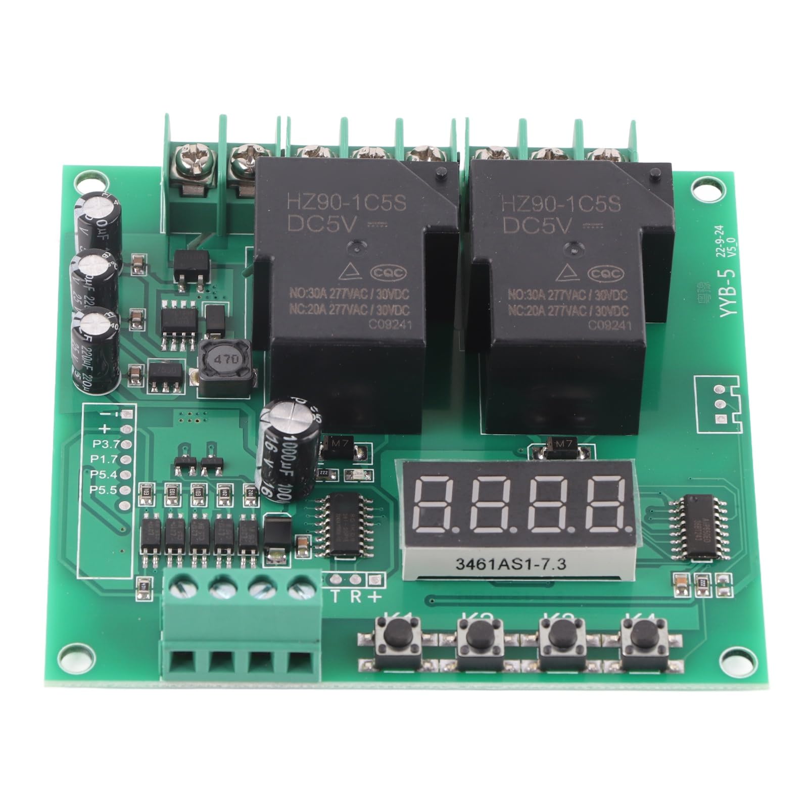 YYB - 5 12V 24V Motor Forward Reverse Control Board, Wireless Relay Delay Timing Cycle Module, 30A DC/AC Load Controller with 6 Programmable Modes for Pumps Lights