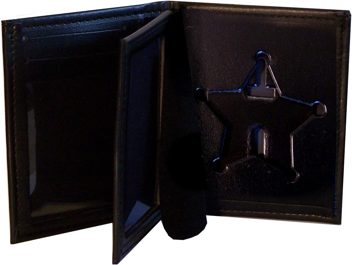 Amazon.com: Police Badge Wallet, All Leather, Fits Any Shape Badge with ...