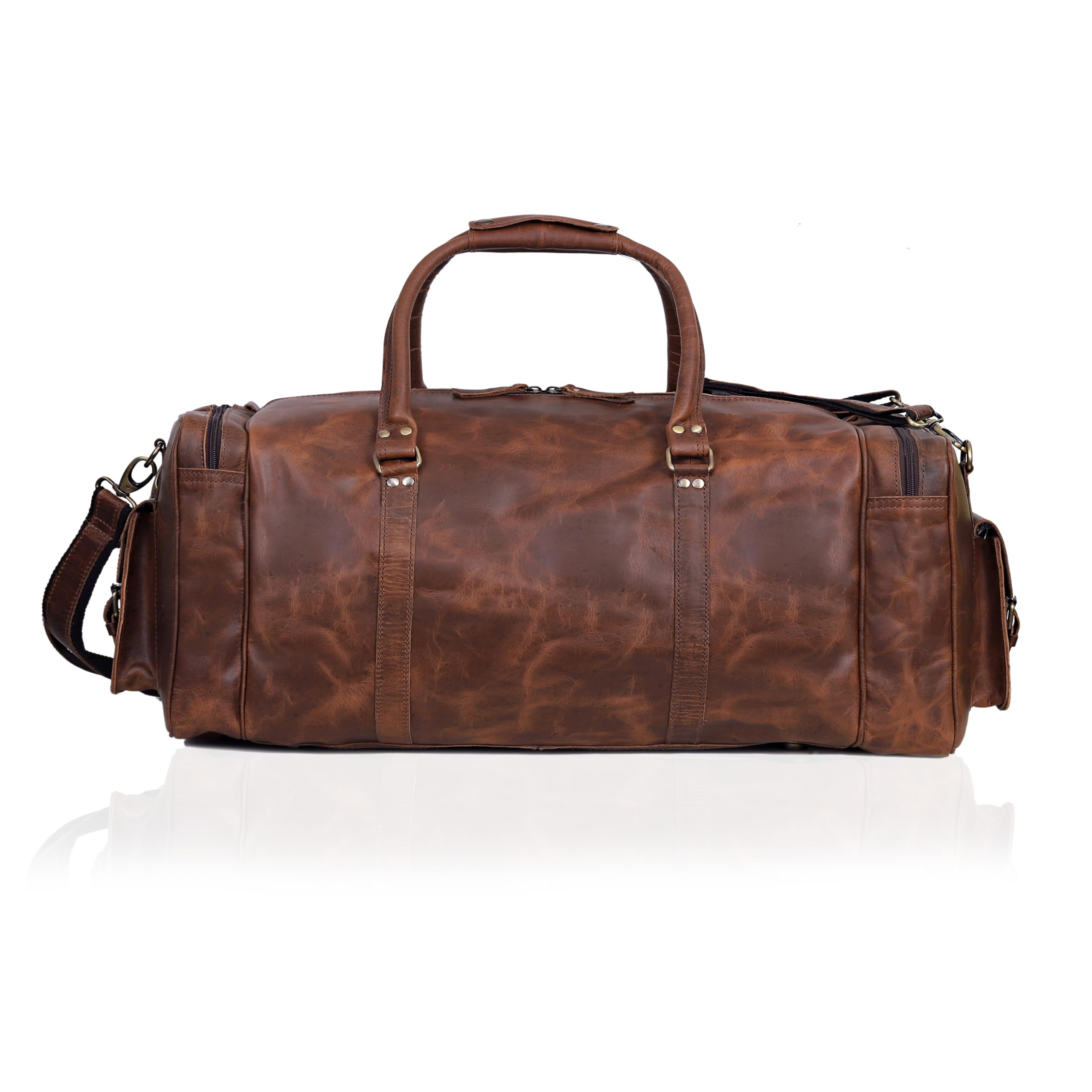 Große Reisetasche für Herren, Leder, Reisetasche, Übernachtung, Sport, Wochenende