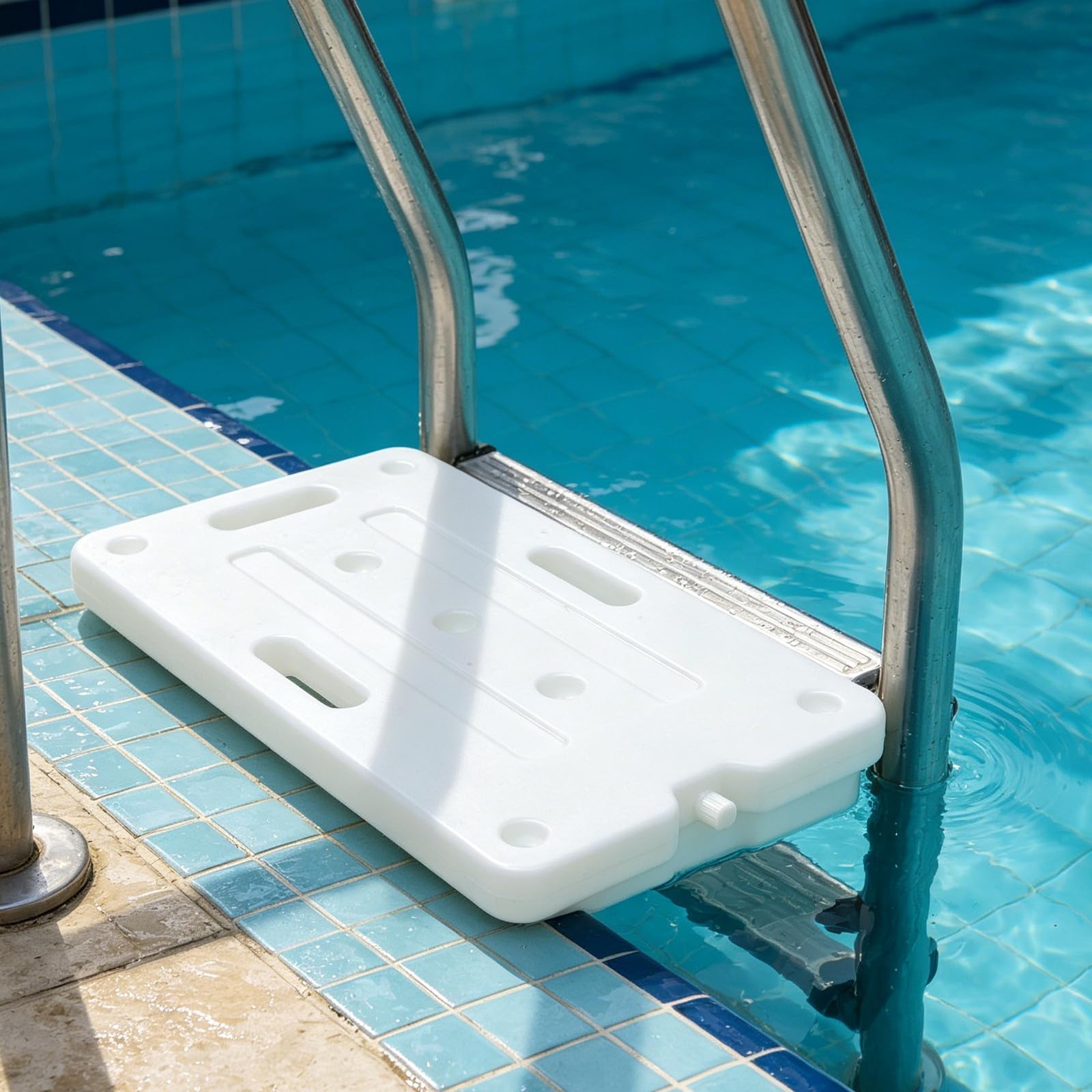 1 Juego de contrapesos Resistentes para escaleras de Piscina - Soporta 5 kg - Contrapesos con Correas de sujeción para escalones de Piscinas elevadas y subterráneas.