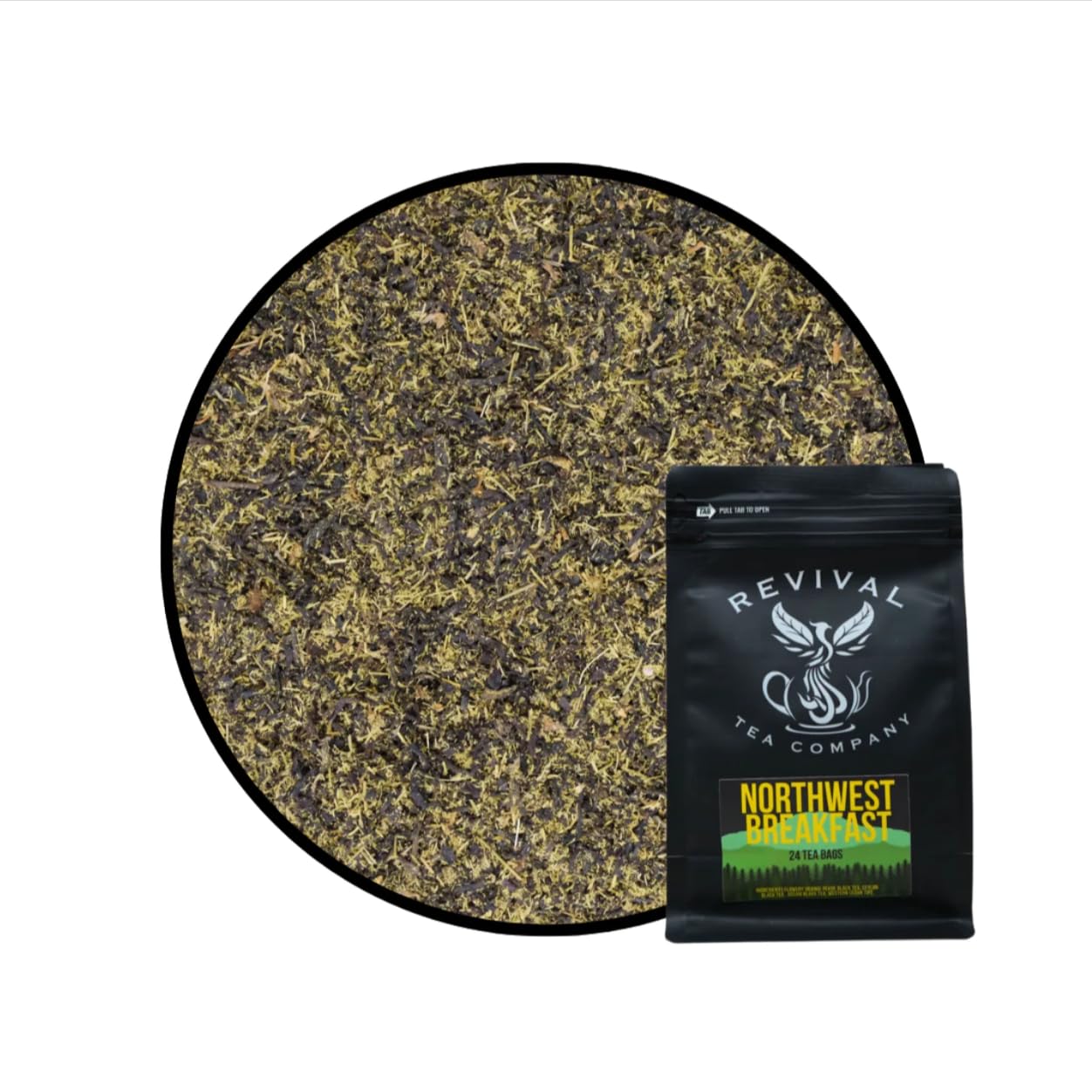 REVIVAL TEA COMPANYNorthwest Breakfast Tea - Black Tea Blend with Western Cedar Tips, Assam, Ceylon, and Chinese Black Tea - 24 Tea Bags