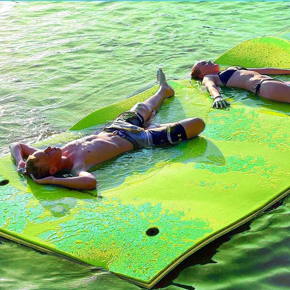 Materassino Galleggiante Tappetino Galleggiante in Schiuma XPE, Letto Galleggiante per Mare/Piscina/Lago,Verde,4m x 1.5m x 3.3cm