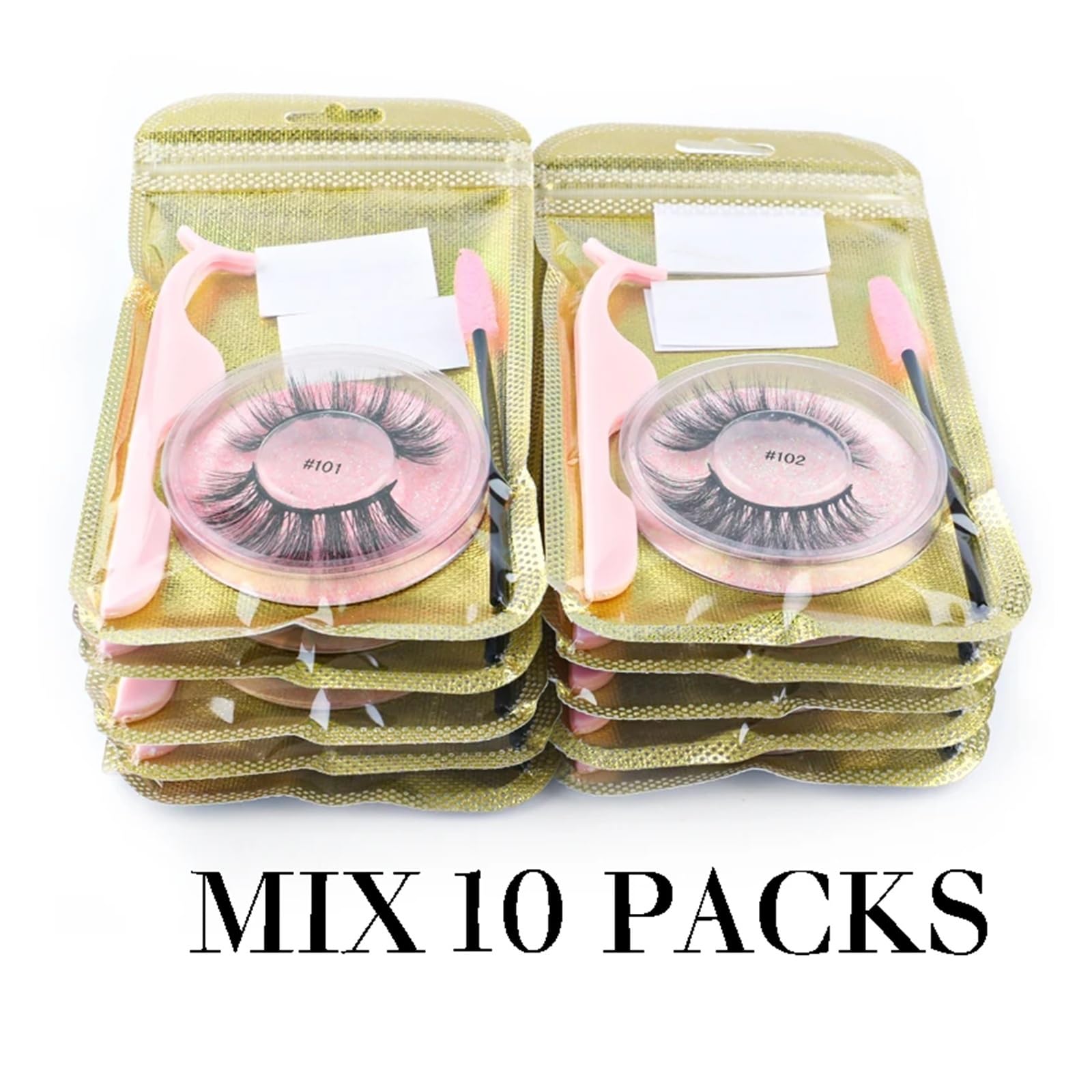 UAMOU 4/20/50/100 szt. Rzęsy luzem Naturalne sztuczne rzęsy Piękno Puszyste rzęsy Cheerfully (Color : Mix 10 Pairs)