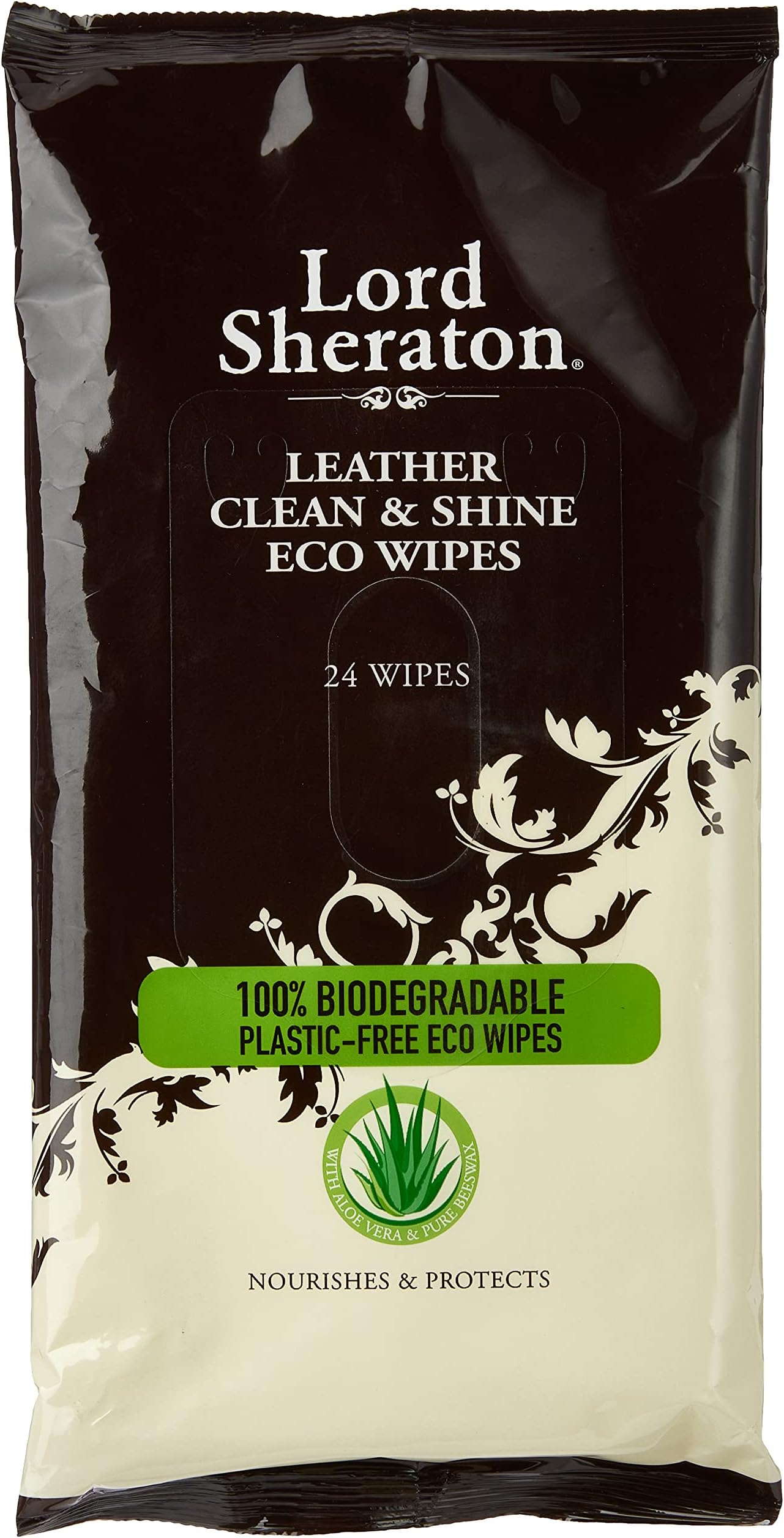 Leather Eco Wipes – 100% Biodegradable, Clean & Shine, Nourishes & Protects – Quick, Easy & Effective Leather Care for Furniture, Car Seats, Bags & Shoes