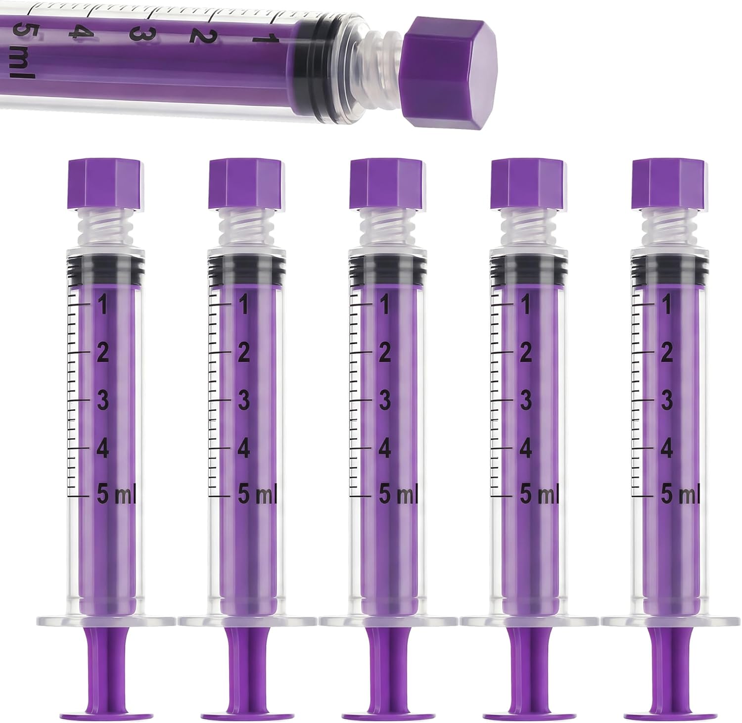60ml Large Syringe with Screw Cap, 60cc Syringe for Liquid Feeding, Science Lab, Measurement, Individually Sealed Packed, 30 Pack