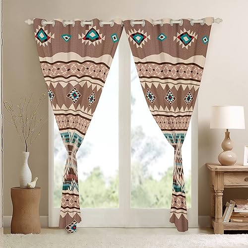 Miniatura 4 de Cortinas y cortinas occidentales de 84 x 63 pulgadas, cortinas aztecas, cortinas opacas exóticas nórdicas bohemias, tribu india, geometría, étnica,