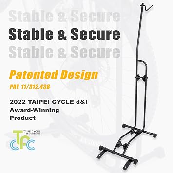 CyclingDeal Upright Bike Stand Floor - Vertical & Horizontal Bicycle Stand Bicycle Storage - Safe & Secure Bike Storage Rack - for Wheels Sizes up to 29 - Bike Rack Garage Bicycle Rack - Classic