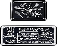 Vista 56 de Alfombras de Cocina Marrón, Alfombras de Microfibra Antideslizantes y Lavables para el Piso de la Cocina, Juego de 2 Piezas de Alfombras Decorativas