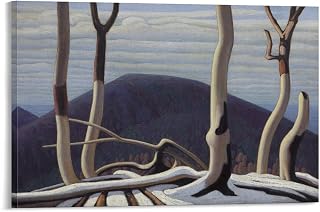 ZMLFJEA Lawren S. Harris,Above Lake Superior 1922 Poster Print Decorative Painting Canvas Wall Art Living Room Posters Bedroom Painting 16x24inch(40x60cm), Frame-style-42