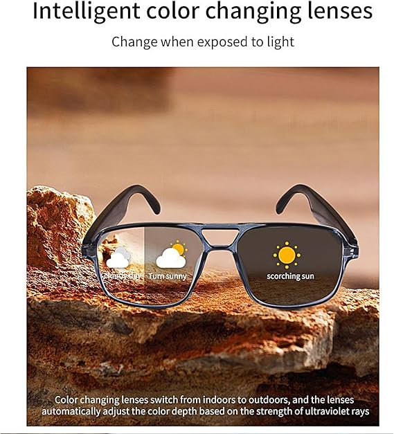 Ai Smart Glasses, Wireless Intelligent Eyewear, Voice-Control Ar Display, Hands- Calling and Video Support, Travel and Daily Use, 5.71x1.97 Inches, Black, Single Pack