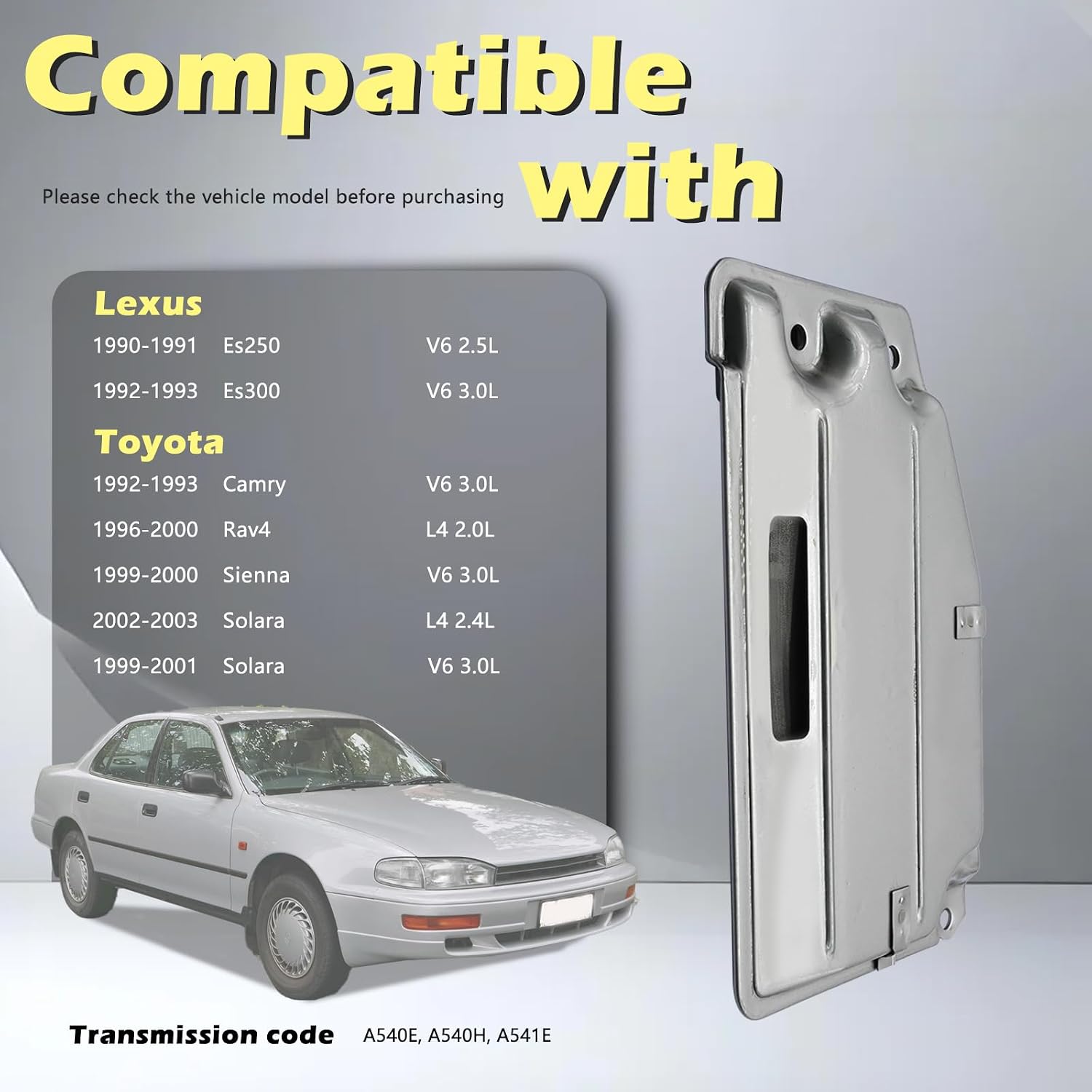 A540E A540H A541E Automotive Trans Transmission Filter Kit Oil Pan Gasket L4 V6 2.0L 2.4L 2.5L 3.0L Compatible with Lexus Toyota Rav4 Camry Sienna Es250 Es300 Solara 90-03# 35330-32030
