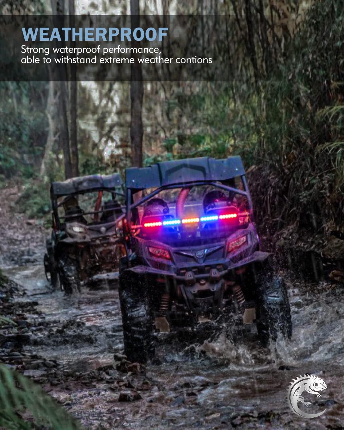 30'' UTV LED Chase Light Bar w/ 1.75''-2'' Roll Cage Mount Bracket Rear Flashing Lightbar w/Brake, Running, Turn Signal & Strobe Lights for Polaris RZR Can-Am Yamaha Kawasaki 4x4 Trucks (RBYBR)