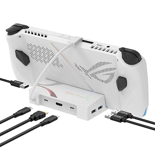 SABRENT Docking Station for Asus ROG Ally, 6-Port USB Type-C, 4K@60Hz HDMI, 5Gbps USB Ports, Power Delivery, Compact Design for Gaming (DS-RA6P) - ROG Ally 6-Port Dock