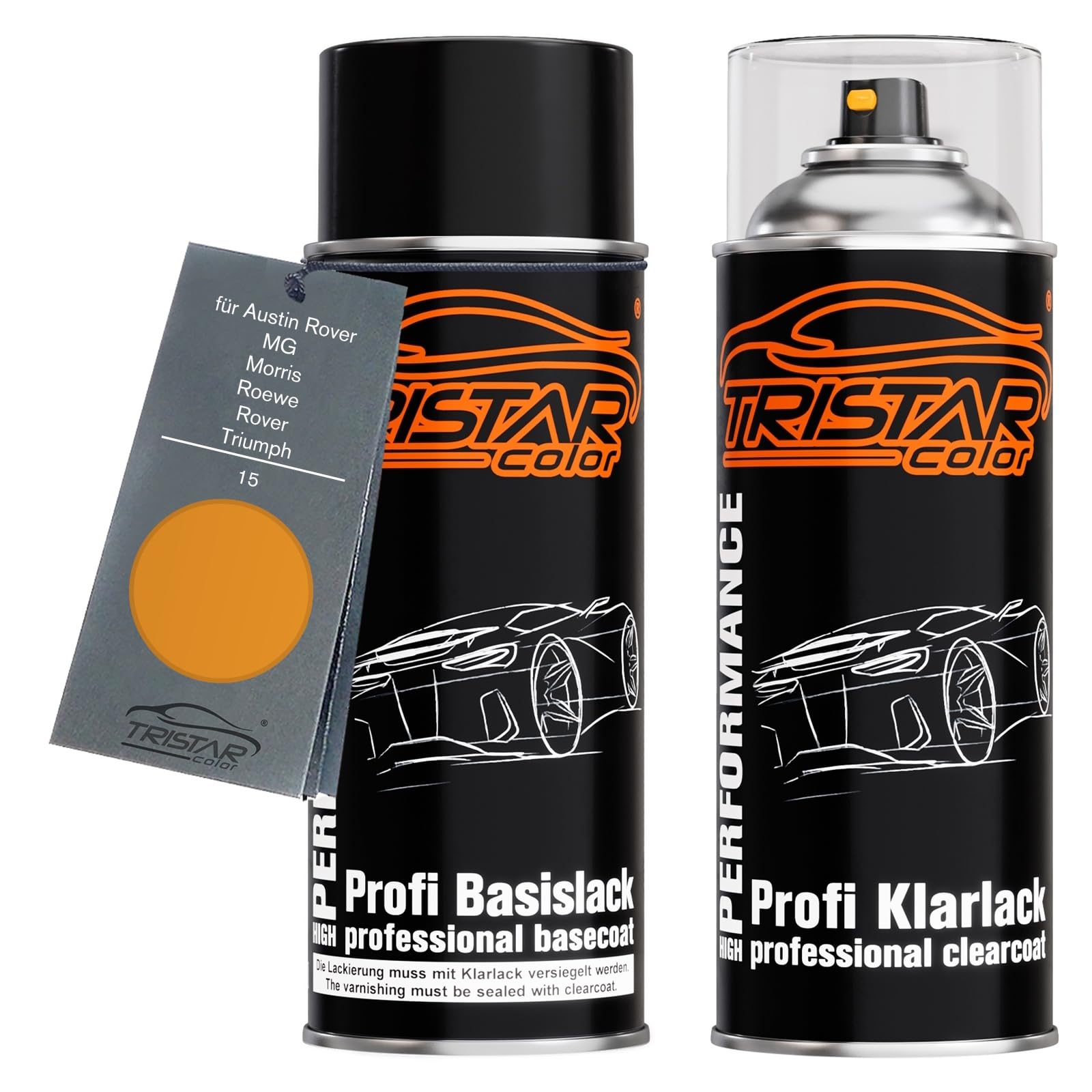 TRISTARcolor Car paint Spray can set for Austin Rover/MG/Morris/Roewe/Rover/Triumph 15 Bronze Yellow Base coat clear coat spray can 400ml