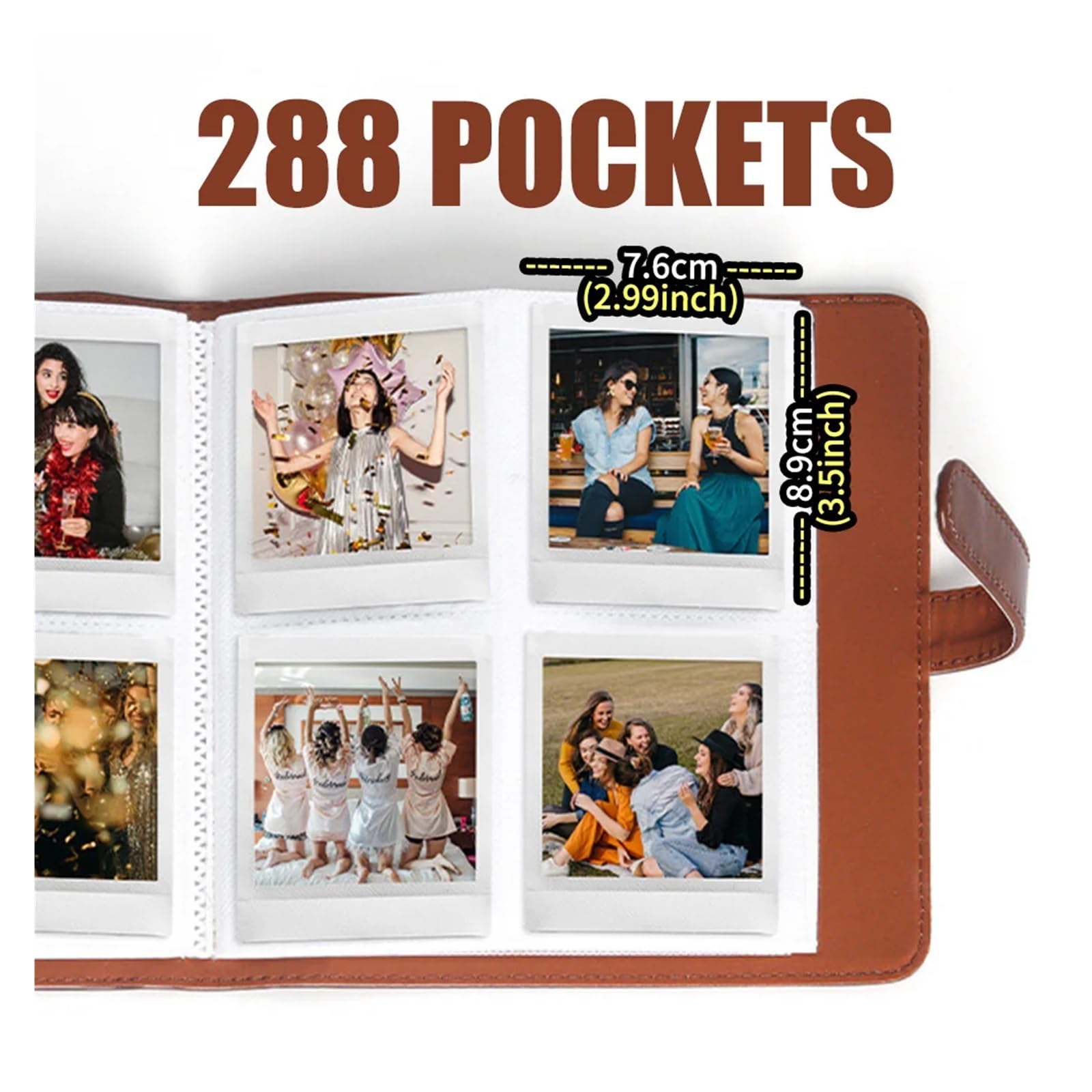 Álbum de fotos con 288 bolsillos for cámara Instax Square Mini 3 Square y Mini Shot 3 Square.(Pink)